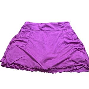 Peter Millar Womens Vibrant Purple Golf Skort Pull On Cabbage Hem Size XL